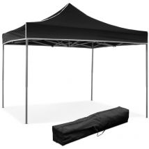 Gazebo richiudibile pieghevole 3 x 3 Nero ricoperto in pvc impermeabile