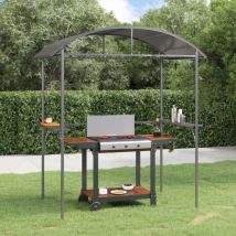 Gazebo bbq et étagères latérales anthracite 220x115x230cm acier Vidaxl