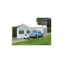 Gazebo car park rettangolare 3 x 6 mt in ferro epoxy bianco