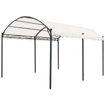 Gazebo Carport 3x4 metri – Tenda da sole in metallo verniciato – Altezza massima 2,60 metri – Colore bianco