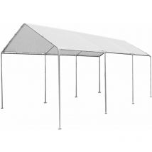 Gdlc - Gazebo da esterno 3x6 mt per auto box parcheggio con struttura tubolare in acciaio