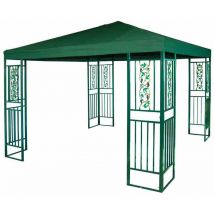 Morel - Gazebo da Giardino 3x4m in Metallo Ferro Verde