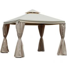 Adami - Gazebo da Giardino 3x3m in Alluminio Dallas Lujo Beige