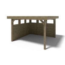 Altanka - Gazebo da giardino in legno pergola 4,04x4,04 m con pannell - Impregnata - ALT135