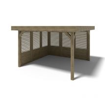 Altanka - Gazebo da giardino in legno pergola 4,04x4,04 m con pannell - Impregnata - ALT136