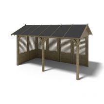 Altanka - Gazebo da giardino in legno pergola 5x3,06 m con pannelli - Impregnata - ALT121