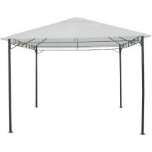 Lifeingarden - Gazebo Echos en me'tal et couverture en fer en polyester e'cru 3x4 m pour jardin exte'rieur