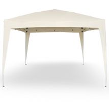 Gazebo Eden richiudibile 3 m x 3 m in ferro verniciato bianco con telo beige