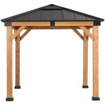 Sunjoy - Gazebo en cèdre rapi en anthracite - 273cm x 273cm