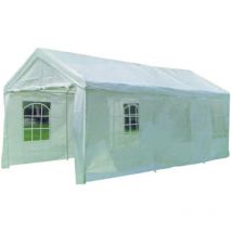 Vette - Gazebo in metallo carport bianco - cm.300x600 - colore bianco