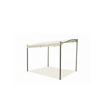 Gazebo gazebi veranda da appoggio in metallo mt 3x2,5 colore ecru