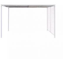 Salmar - gazebo pergola da esterno 'bora' in ferro bianca, 3x3,6 metri