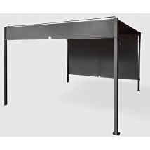Gazebo mt 3X3 antracite con tenda scorrevole