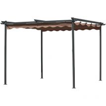 Pergola en acier avec tôle rétractable mt 3x3x2,2h