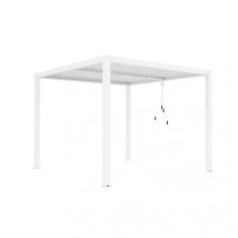 Gazebo Pergola Bioclimatica Da Esterno Elica Garden Bianca In Alluminio - 3x3x2,5 M
