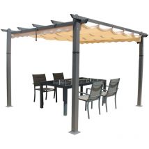 Concept-usine - Gazebo - Pergola taupe 3x3m en aluminium