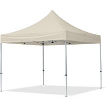 Gazebo Pieghevole Giardino 3x3m Alluminio Telo Poliestere idrorepellente Padiglione Mercati Sagre crema