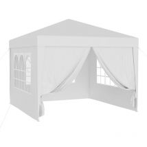 Gazebo 3x3 m bianco con laterali rimovibili e finestre per giardino ed esterni - Wiltec