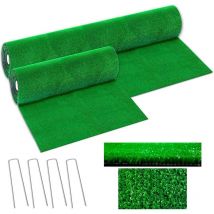 Emmevi Mv S.p.a. - Gazon synthétique drainant de haute qualité pelouse artificielle de 7 mm d'épaisseur avec piquets - 2 mètres x 10 mètres