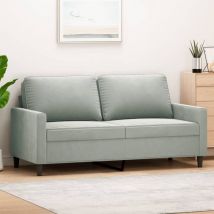 GBLY – 2-Sitzer-Sofa – Hellgrau – Samt – 158 x 77 x 80 cm – Sitzbreite 140 cm – Sitzhöhe 41 cm – Armlehnenhöhe 56,5 cm