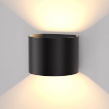 Aplique de pared led aplicable en interiores - lámpara de exterior iluminación de pared negra exterior 5W IP65 spot de pared 3000K iluminación blanca