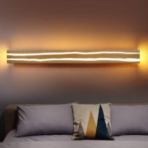 Gbly - Aplique de pared led de madera - 16 w - Lámpara de pasillo interior - 100 cm - Blanco cálido - Lámpara de escalera - Lámpara moderna para