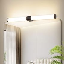 Gbly - Aplique de pared led para baño - Aplique de pared de 40 cm, lámpara de 6 w, lámpara de baño en negro, con abrazadera, resistente al agua IP44,