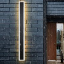 Applique murale d'extérieur à led :noire de 100 cm, lampe d'extérieur longue villa, étanche IP65, lumière extérieure moderne 21 w, éclairage mural