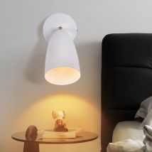 Applique murale d'intérieur GU10 - Lampe de chambre à coucher - Applique murale moderne blanche pour couloir - Lampe de cuisine pivotante en métal