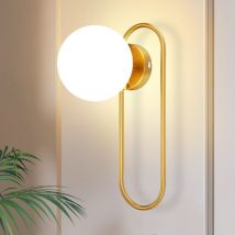 Applique Murale Intérieure Lampe Murale Couloir - Applique Murale Verre Doré Moderne Lampe Couloir Appliques E14 Boule De Verre Rétro Éclairage pour