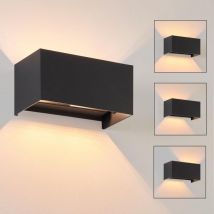 Applique Murale Intérieure led - Lampe Murale Noire Étanche IP65 pour Usage Intérieur et Extérieur, Lumière Blanche Chaude Réglable G9, Projecteur