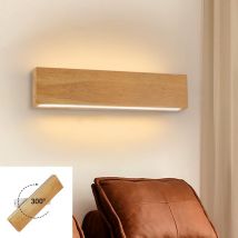Applique murale led d'intérieur - Lampe de couloir moderne en bois de 32 cm design haut et bas Indirect 11 w 3000 k Éclairage mural blanc chaud pour