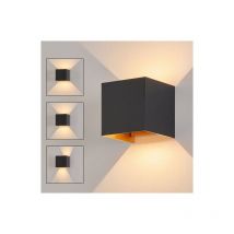 Applique murale led Intérieur Lampe murale - Applique murale extérieure Noir Up Down Luminaires extérieurs 5W Ip65 Lampe extérieure Blanc chaud Lampe