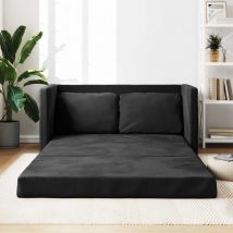Bodensofa mit Schlaffunktion Schwarz 122x204x55 cm Samt - Gbly