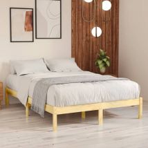 GBLY Cadre de lit sans matelas bois massif 140x190 cm