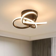GBLY Deckenlampe LED Deckenleuchte Küche - 28W Küchenlampe Schwarz Modern Vierblättrige Blume Design Schlafzimmerlampe 3000K Warmweiß Flur Metall