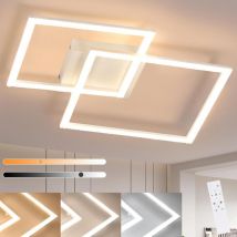 Plafoniera led quadrata Gbly Illuminazione da soffitto design moderno bianca con telecomando Lampada da soggiorno Lampada da cucina Dimmerabile 54W