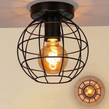 Gbly - Deckenlampe Vintage Deckenleuchte Metall - Industrial Flurlampe Schwarz E27 Lampenschirm Treppenhauslampe Retro Deckenbeleuchtung für Küche