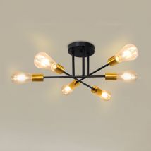 Gbly - E27 Industrielle Kronleuchter Leuchte, Deckenlampe Vintage Schwarz Retro Kronleuchter Lampen Für Schlafzimmer Wohnzimmer Lampe, Glühbirne