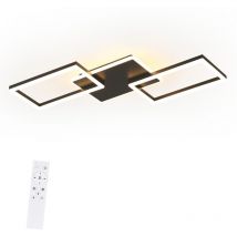 Gbly Deckenlampe Wohnzimmer led Deckenleuchte - Groß Schwarz Wohnzimmerlampe Decke Dimmbar mit Fernbedienung 63W Modern Schlafzimmerlampe Metall