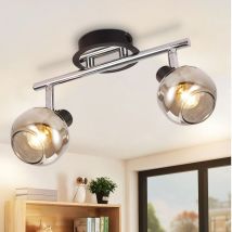 Deckenleuchte E14 Moderne, 2 Flammig Rauchglas Deckenstrahler, Schwenkbar 350° Wohnzimmerlampe für Schlafzimmer Flur Küche - Ohne Leuchtmittel - Gbly