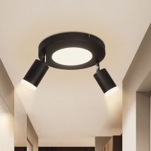 Gbly - Deckenleuchte Led Deckenstrahler GU10 2 Flammig - Deckenlampe Schwarz 3000k Warmweiß 20W Schlafzimmerlampe Schwenkbar 350° Deckenspot für