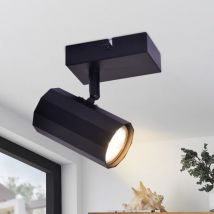 Deckenspots 1 Flammig Deckenleuchte Schwarz - Deckenstrahler Vintage Deckenlampe Metall GU10 Schwenkbar 350° Flurlampe max. 40W für Flur Küche