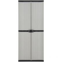 Garten-Lagerschrank mit 3 Böden Grau & Schwarz 68x40x168 cm - Gbly