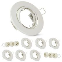 Gbly - Juego de 6 marcos para focos empotrables GU10 - blanco, casquillos 230 v, con base de diámetro de orificio 50 mm, focos empotrables redondos