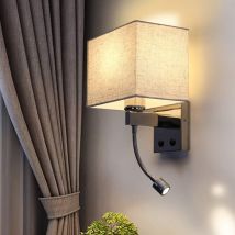 Gbly - Lampada da parete moderna da comodino E27 1,5W Lampada da lettura, Lampada da parete interna con led flessibile Lampada da lettura,
