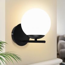 GBLY Lampada da parete nera - Lampada da parete per interni dal design moderno in vetro, lampada da comodino E27 per illuminazione a parete, luce