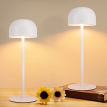 Gbly - Lámpara de mesa led inalámbrica con batería 2- Lámpara de mesa regulable en altura (3000K/4500K/6000K), recargable por usb-c, resistente al