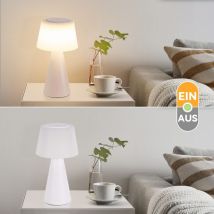 Gbly - Lámpara de noche , luz led nocturna recargable, paquete de 2 - 3600 mAh, inalámbrica, táctil, regulable, con usb, recargable, blanca, lámparas