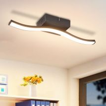 GBLY Lámpara de Techo Sala de Estar: Lámpara de Dormitorio Moderna Lámpara de Cocina Negra de 6 W Lámpara de Sala de Estar con Diseño de Ondas